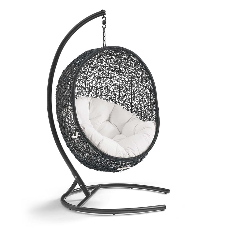 Encase Sunbrella® Swing Outdoor Patio Lounge Chair - Black White
