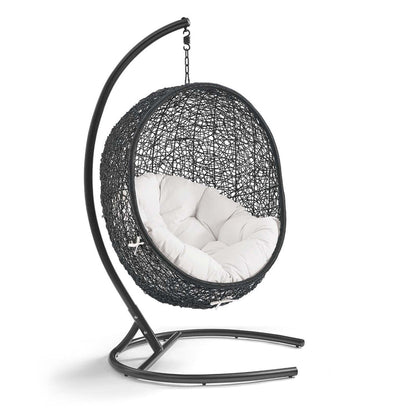 Encase Sunbrella® Swing Outdoor Patio Lounge Chair - Black White
