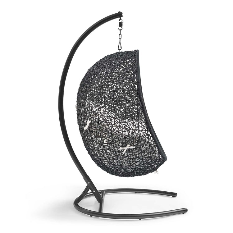 Encase Sunbrella® Swing Outdoor Patio Lounge Chair - Black White