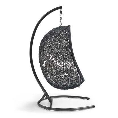 Encase Sunbrella® Swing Outdoor Patio Lounge Chair - Black White