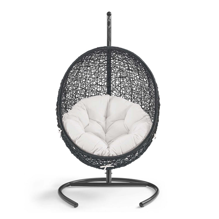 Encase Sunbrella® Swing Outdoor Patio Lounge Chair - Black White