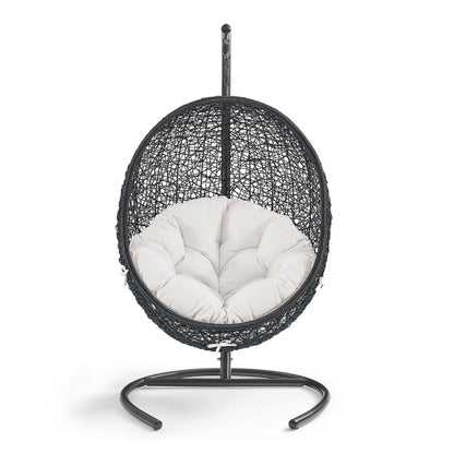 Encase Sunbrella® Swing Outdoor Patio Lounge Chair - Black White