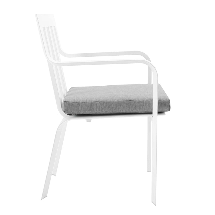 Baxley Outdoor Patio Aluminum Armchair Set of 2 - White Gray