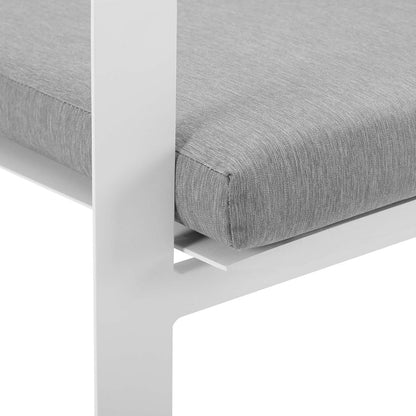 Baxley Outdoor Patio Aluminum Armchair Set of 2 - White Gray