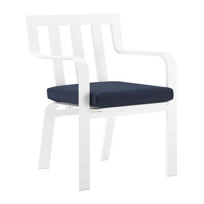 Baxley Outdoor Patio Aluminum Armchair Set of 2 - White Navy