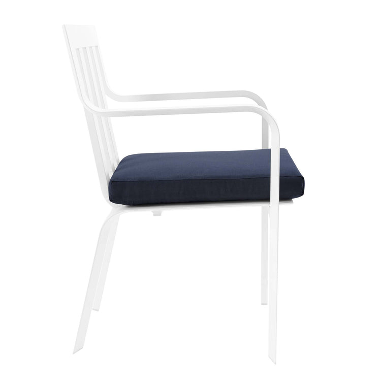 Baxley Outdoor Patio Aluminum Armchair Set of 2 - White Navy