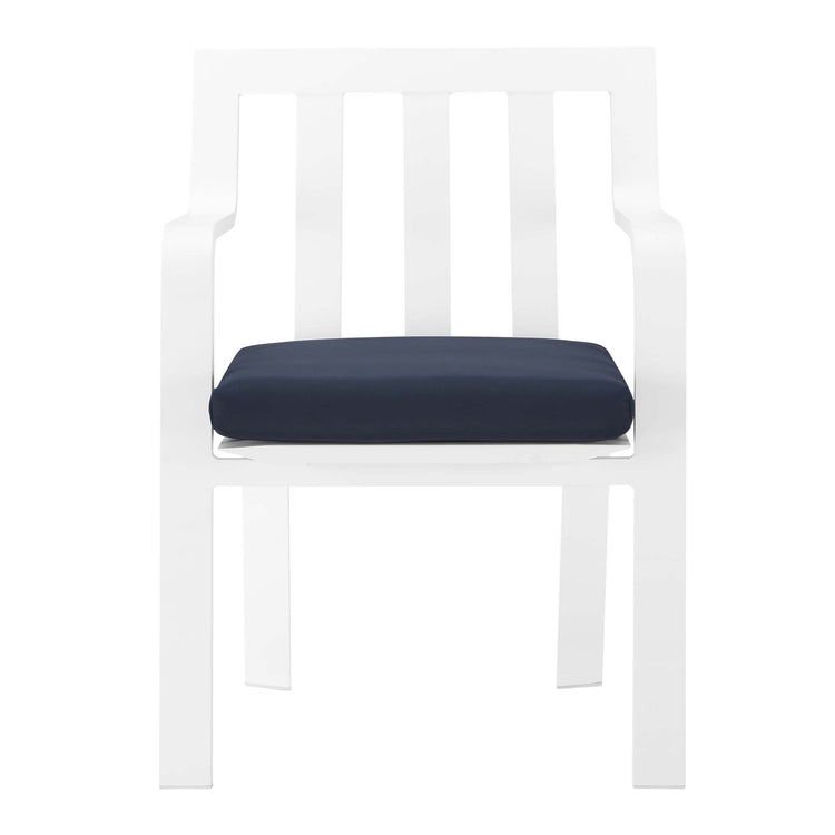 Baxley Outdoor Patio Aluminum Armchair Set of 2 - White Navy