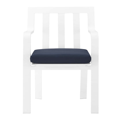 Baxley Outdoor Patio Aluminum Armchair Set of 2 - White Navy