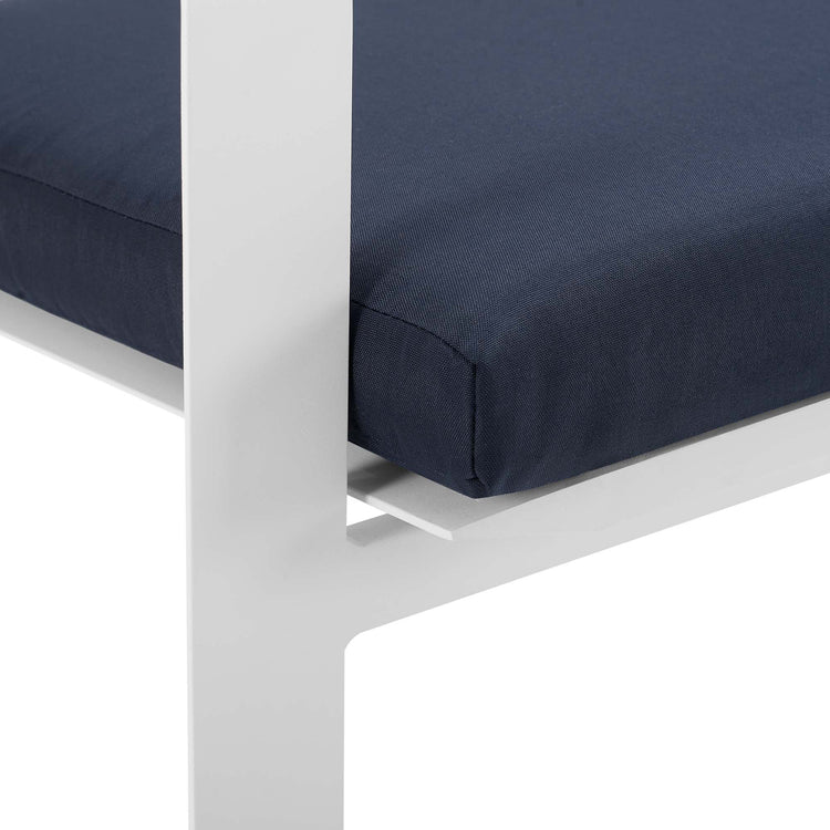 Baxley Outdoor Patio Aluminum Armchair Set of 2 - White Navy