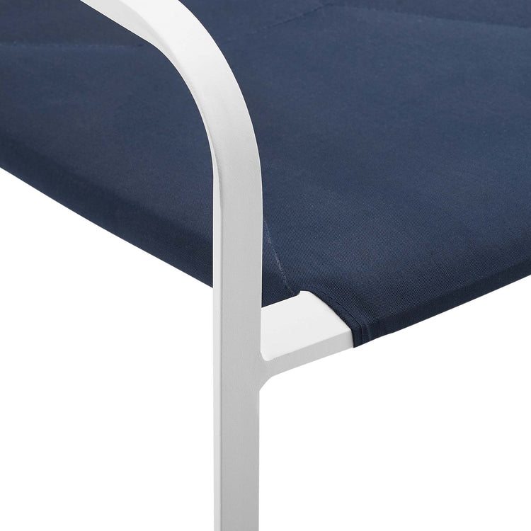 Raleigh Outdoor Patio Aluminum Armchair Set of 2 - White Navy