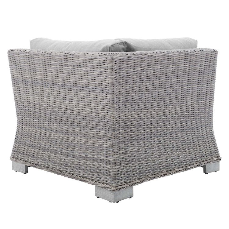 Conway Sunbrella® Outdoor Patio Wicker Rattan Corner Chair - Light Gray Gray