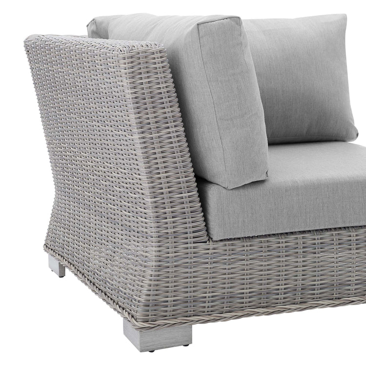 Conway Sunbrella® Outdoor Patio Wicker Rattan Corner Chair - Light Gray Gray