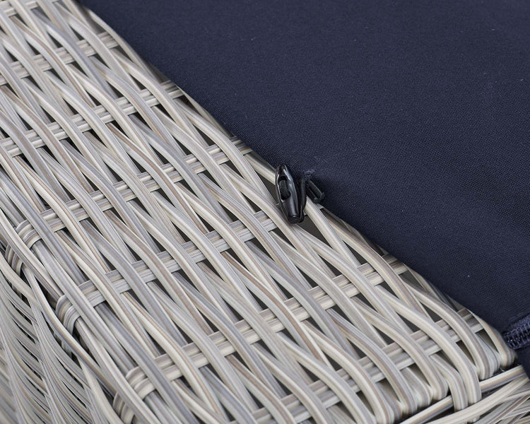 Conway Sunbrella® Outdoor Patio Wicker Rattan Ottoman - Light Gray Navy