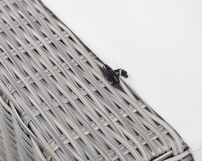 Conway Sunbrella® Outdoor Patio Wicker Rattan Ottoman - Light Gray White