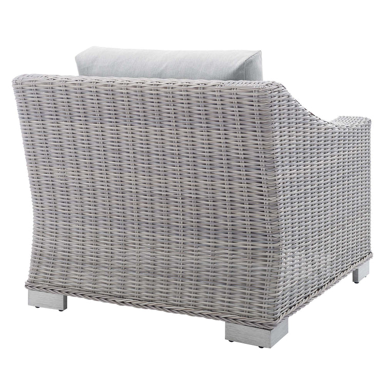 Conway Sunbrella® Outdoor Patio Wicker Rattan Armchair - Light Gray Gray