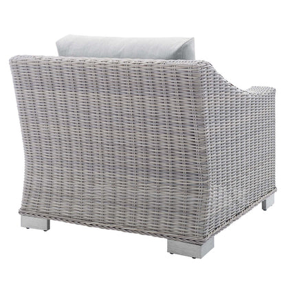 Conway Sunbrella® Outdoor Patio Wicker Rattan Armchair - Light Gray Gray