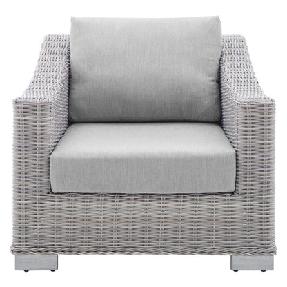 Conway Sunbrella® Outdoor Patio Wicker Rattan Armchair - Light Gray Gray