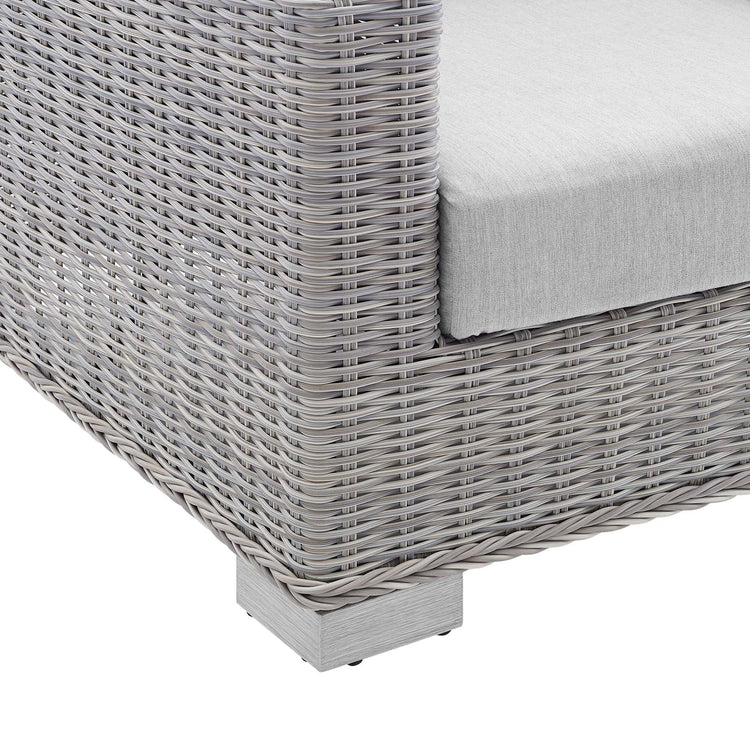 Conway Sunbrella® Outdoor Patio Wicker Rattan Armchair - Light Gray Gray