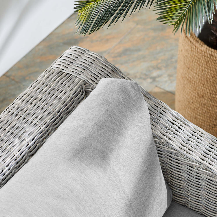 Conway Sunbrella® Outdoor Patio Wicker Rattan Armchair - Light Gray Gray