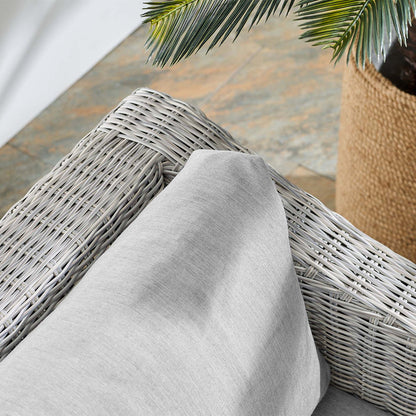 Conway Sunbrella® Outdoor Patio Wicker Rattan Armchair - Light Gray Gray
