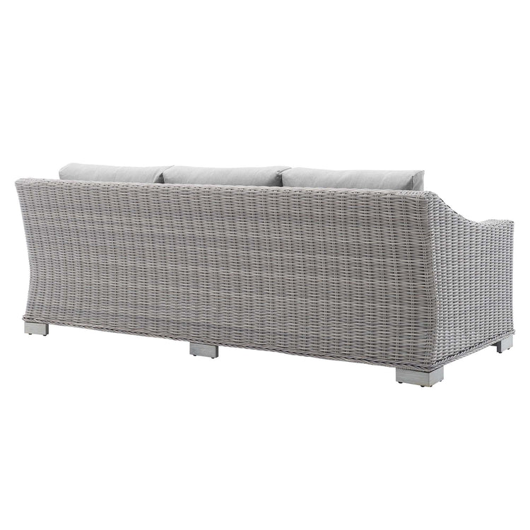 Conway Sunbrella® Outdoor Patio Wicker Rattan Sofa - Light Gray Gray