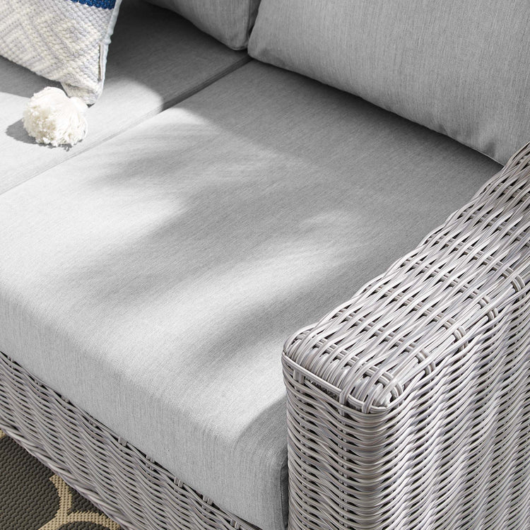 Conway Sunbrella® Outdoor Patio Wicker Rattan Sofa - Light Gray Gray