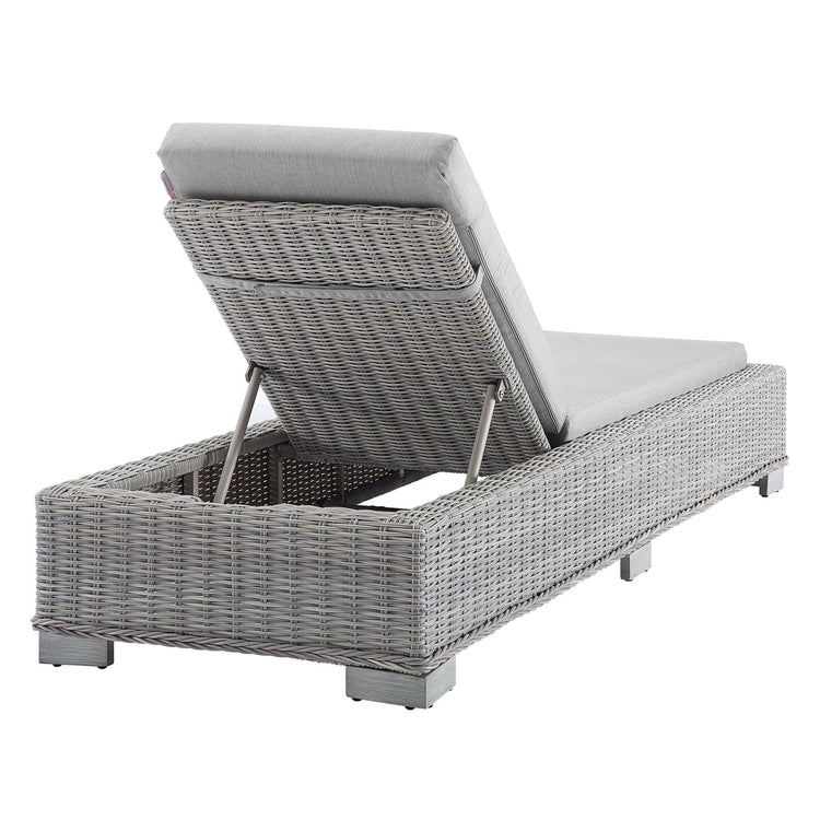 Conway Sunbrella® Outdoor Patio Wicker Rattan Chaise Lounge - Light Gray Gray