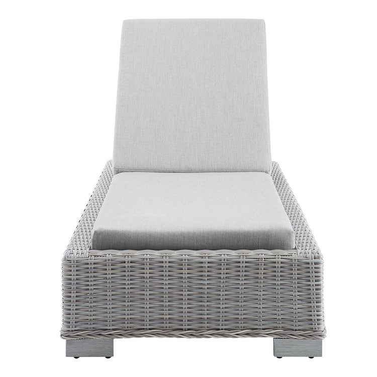 Conway Sunbrella® Outdoor Patio Wicker Rattan Chaise Lounge - Light Gray Gray