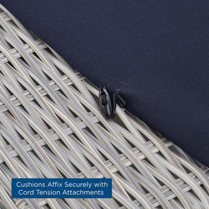 Conway Sunbrella® Outdoor Patio Wicker Rattan Armless Chair - Light Gray Navy