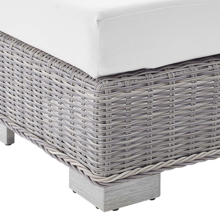 Conway Sunbrella® Outdoor Patio Wicker Rattan Armless Chair - Light Gray White