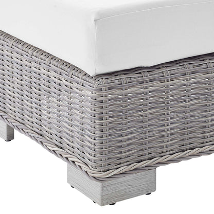 Conway Sunbrella® Outdoor Patio Wicker Rattan Armless Chair - Light Gray White