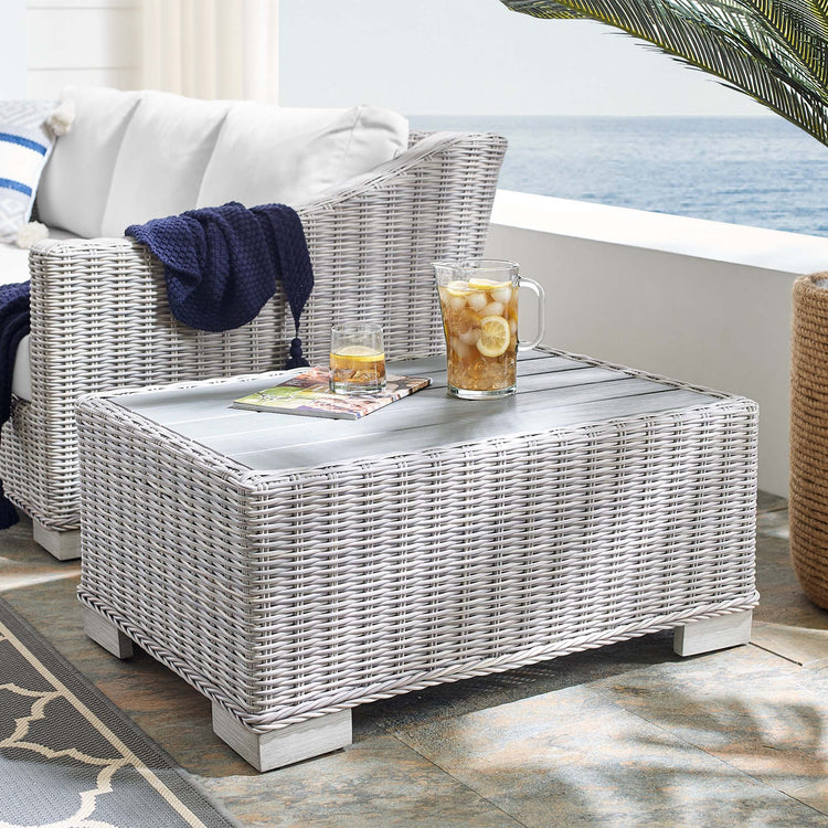 Conway 32" Outdoor Patio Wicker Rattan Coffee Table - Default Title