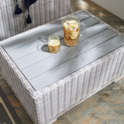 Conway 32" Outdoor Patio Wicker Rattan Coffee Table - Default Title