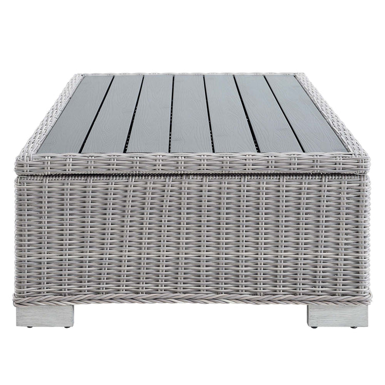 Conway 45" Outdoor Patio Wicker Rattan Coffee Table - Default Title