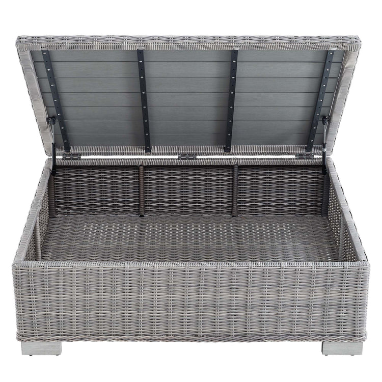 Conway 45" Outdoor Patio Wicker Rattan Coffee Table - Default Title