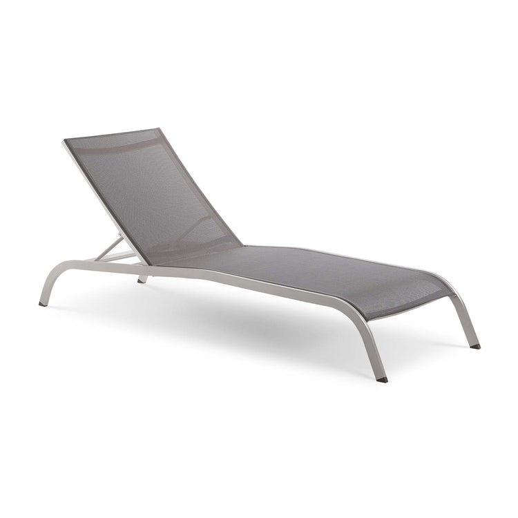 Savannah Outdoor Patio Mesh Chaise Lounge Set of 2 - Gray