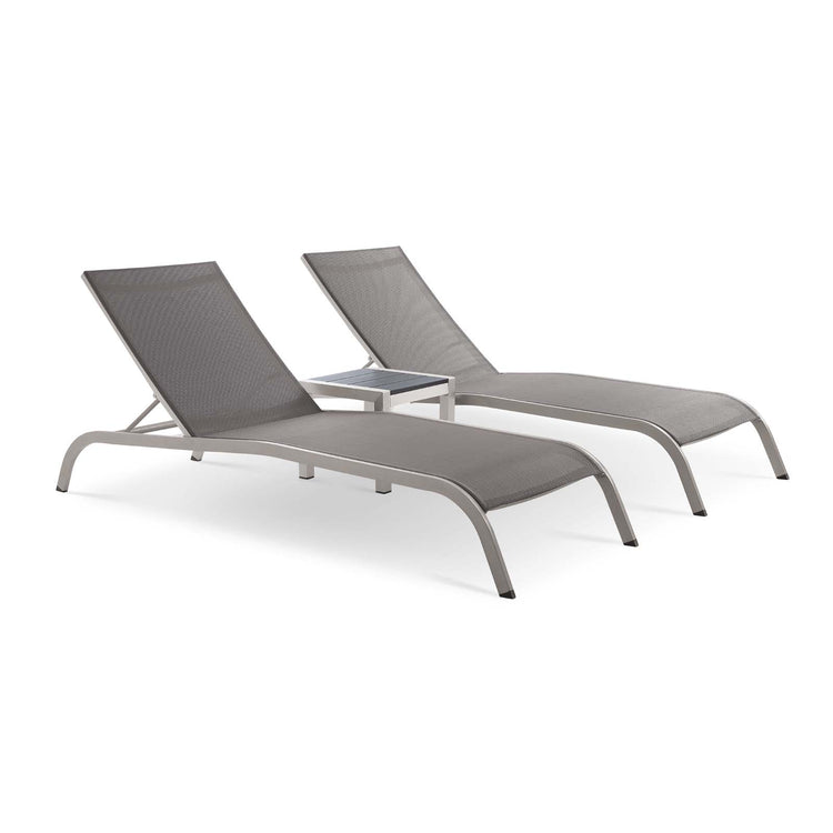 Savannah 3 Piece Outdoor Patio Mesh Set - Gray