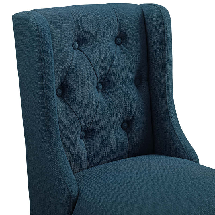 Baronet Upholstered Fabric Counter Bar Stool Set of 2 - Azure