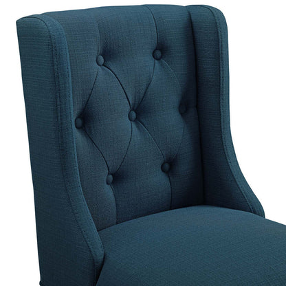 Baronet Upholstered Fabric Counter Bar Stool Set of 2 - Azure