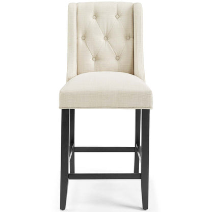 Baronet Upholstered Fabric Counter Bar Stool Set of 2 - Beige