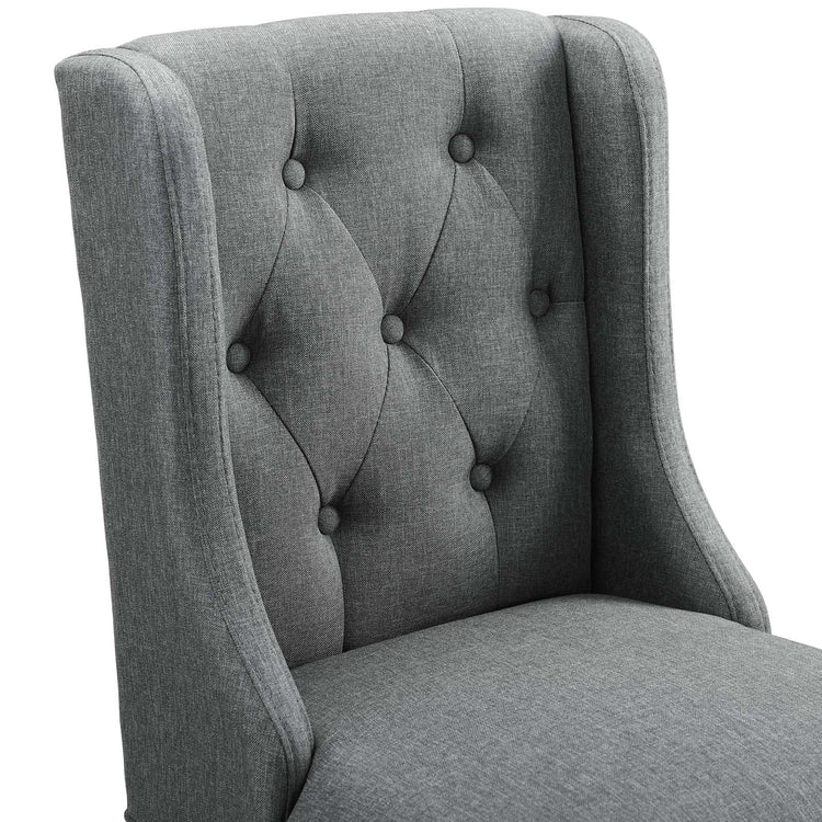 Baronet Upholstered Fabric Counter Bar Stool Set of 2 - Gray