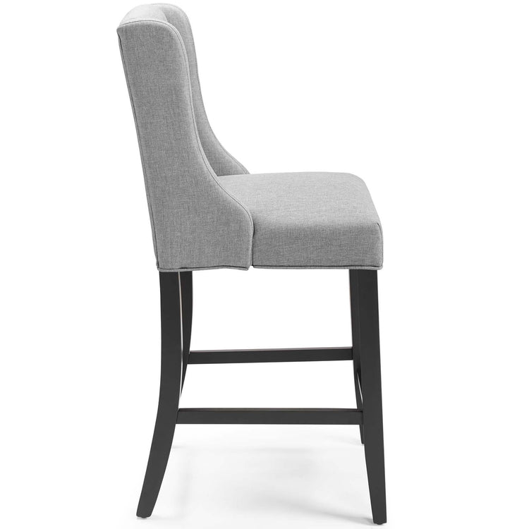 Baronet Upholstered Fabric Counter Bar Stool Set of 2 - Light Gray