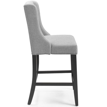 Baronet Upholstered Fabric Counter Bar Stool Set of 2 - Light Gray