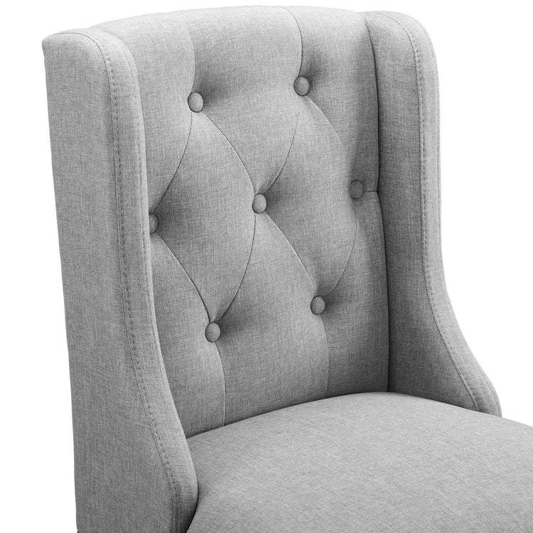 Baronet Upholstered Fabric Counter Bar Stool Set of 2 - Light Gray