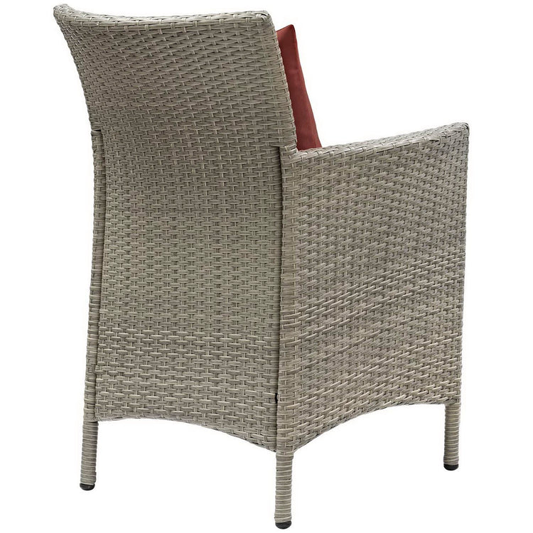Conduit Outdoor Wicker Rattan Dining Armchair Set of 2 - Light Gray Currant