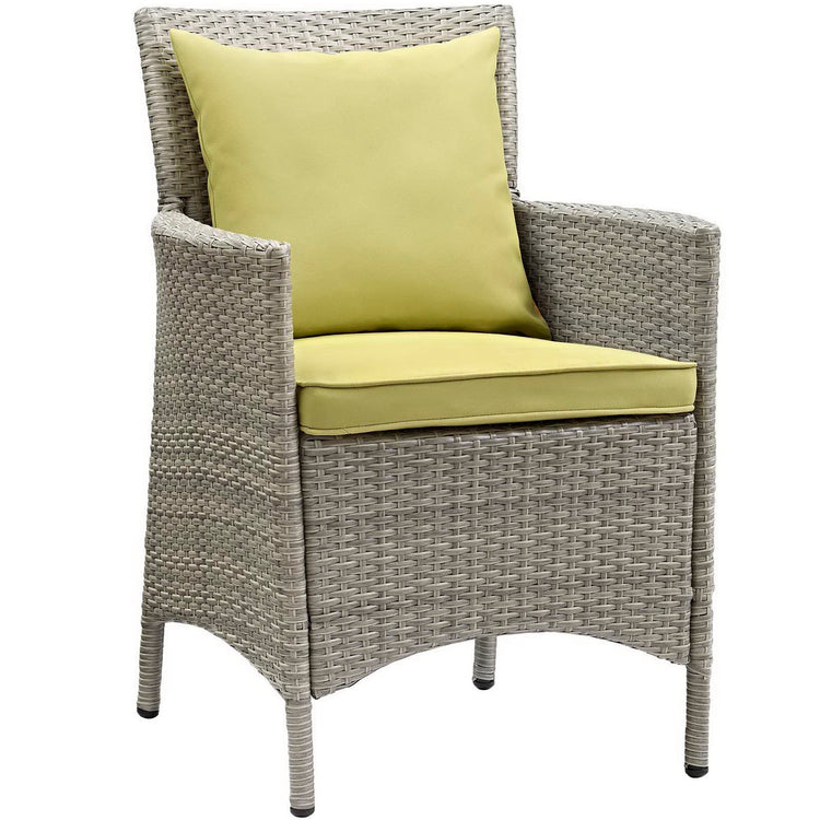 Conduit Outdoor Wicker Rattan Dining Armchair Set of 2 - Light Gray Peridot