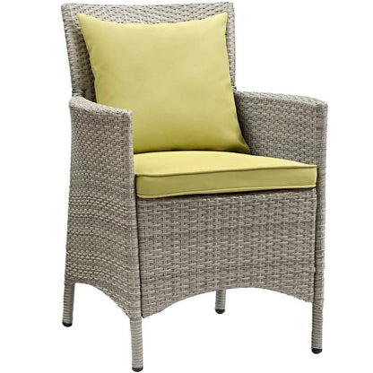 Conduit Outdoor Wicker Rattan Dining Armchair Set of 2 - Light Gray Peridot