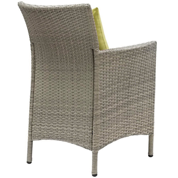 Conduit Outdoor Wicker Rattan Dining Armchair Set of 2 - Light Gray Peridot