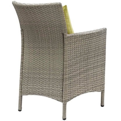Conduit Outdoor Wicker Rattan Dining Armchair Set of 2 - Light Gray Peridot