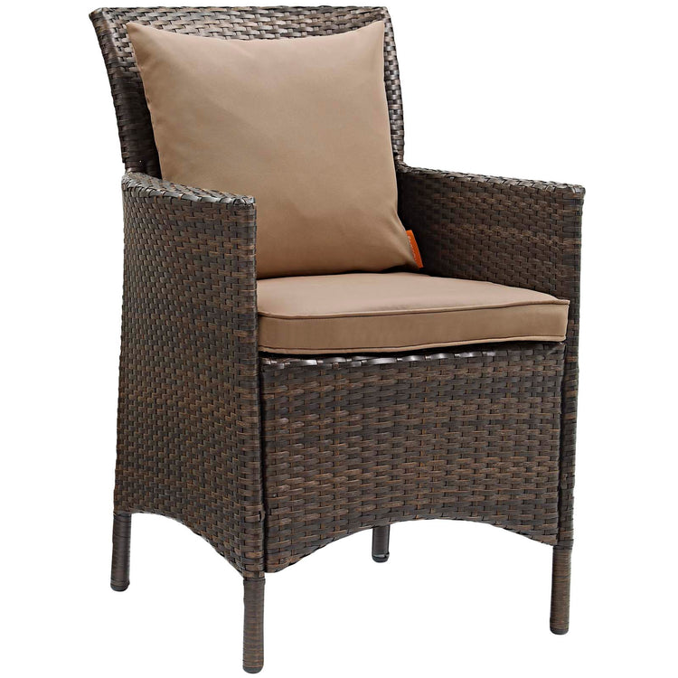Conduit Outdoor Patio Wicker Rattan Dining Armchair Set of 2 - Brown Mocha
